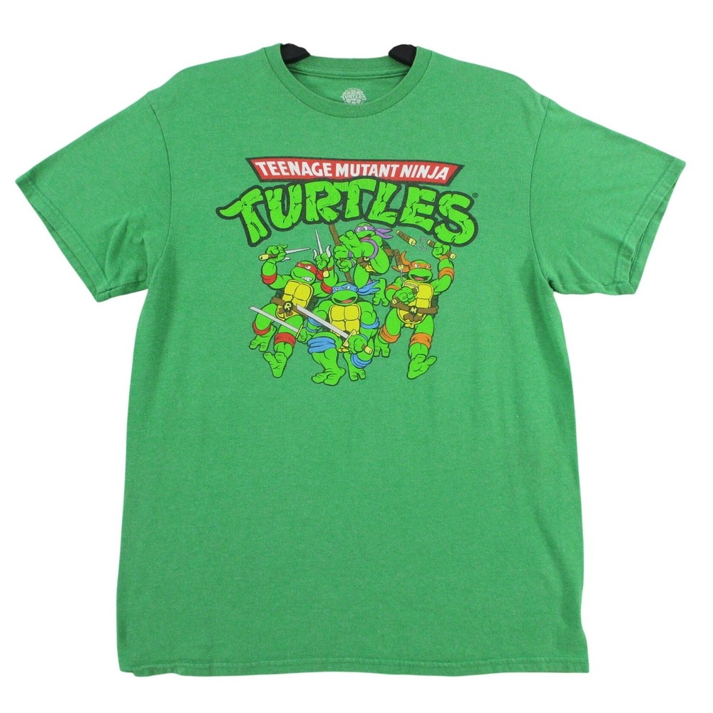 Teenage Mutant Ninja Turtles TMNT T-Shirt Mens Medium Green Graphic Tee 7134